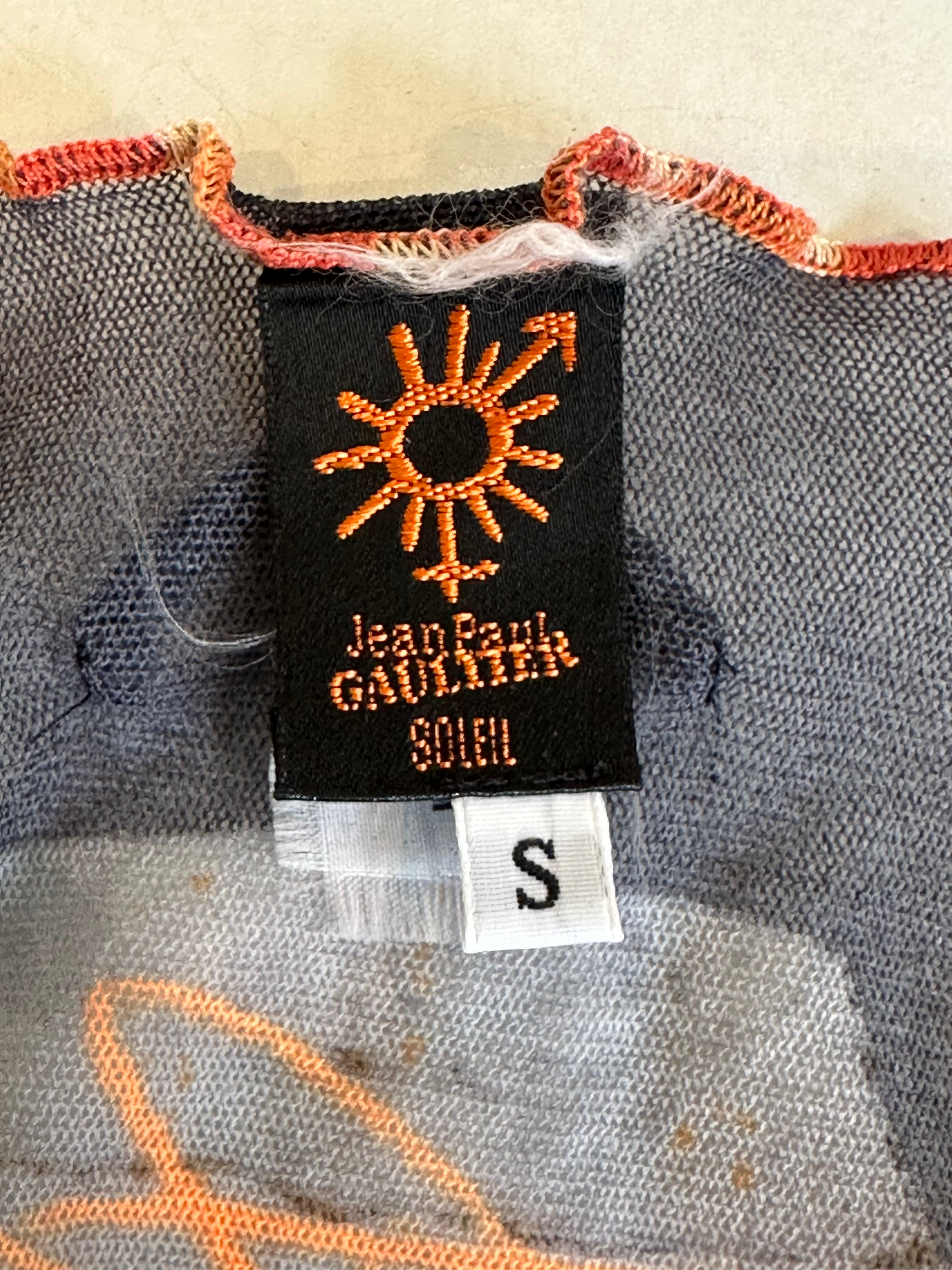 Vintage Jean Paul Gaultier Spring 1999 Mesh Short Sleeves Top with Venus De Milo Print