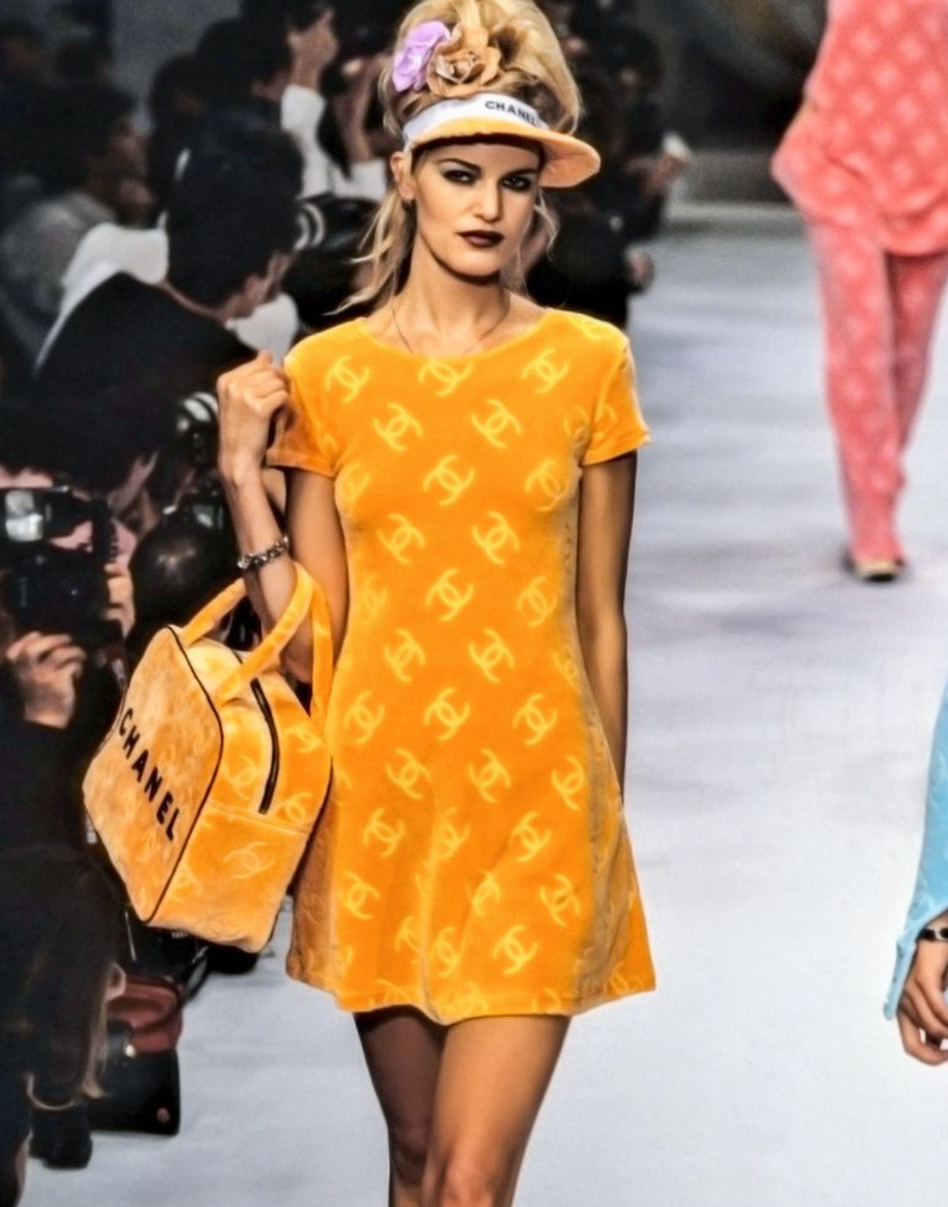 Preowned Chanel 1996 Orange Terry Cloth Shirt
