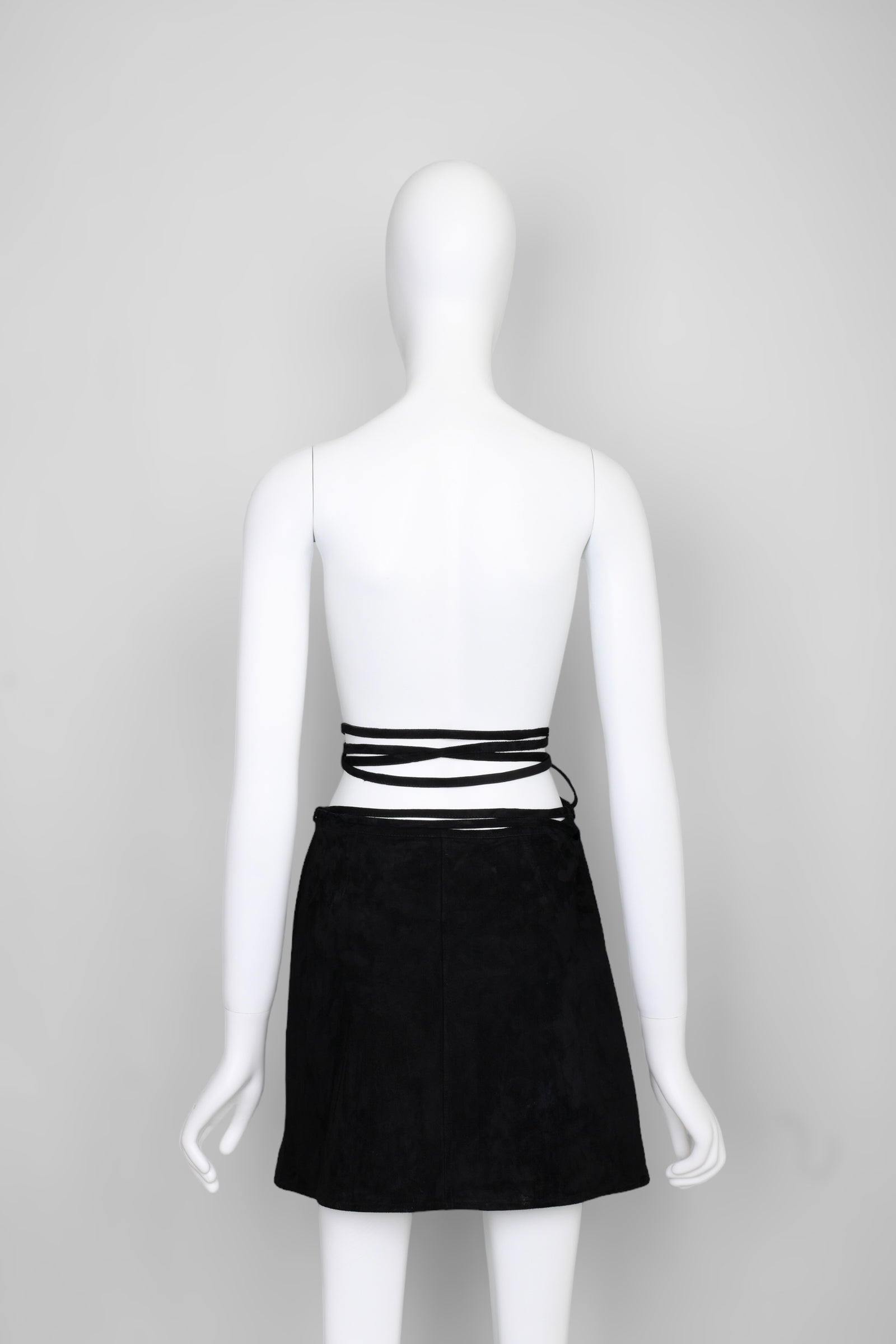 Vintage Gucci by Tom Ford SS1996 Suede Mini Wrap Skirt - Pulled