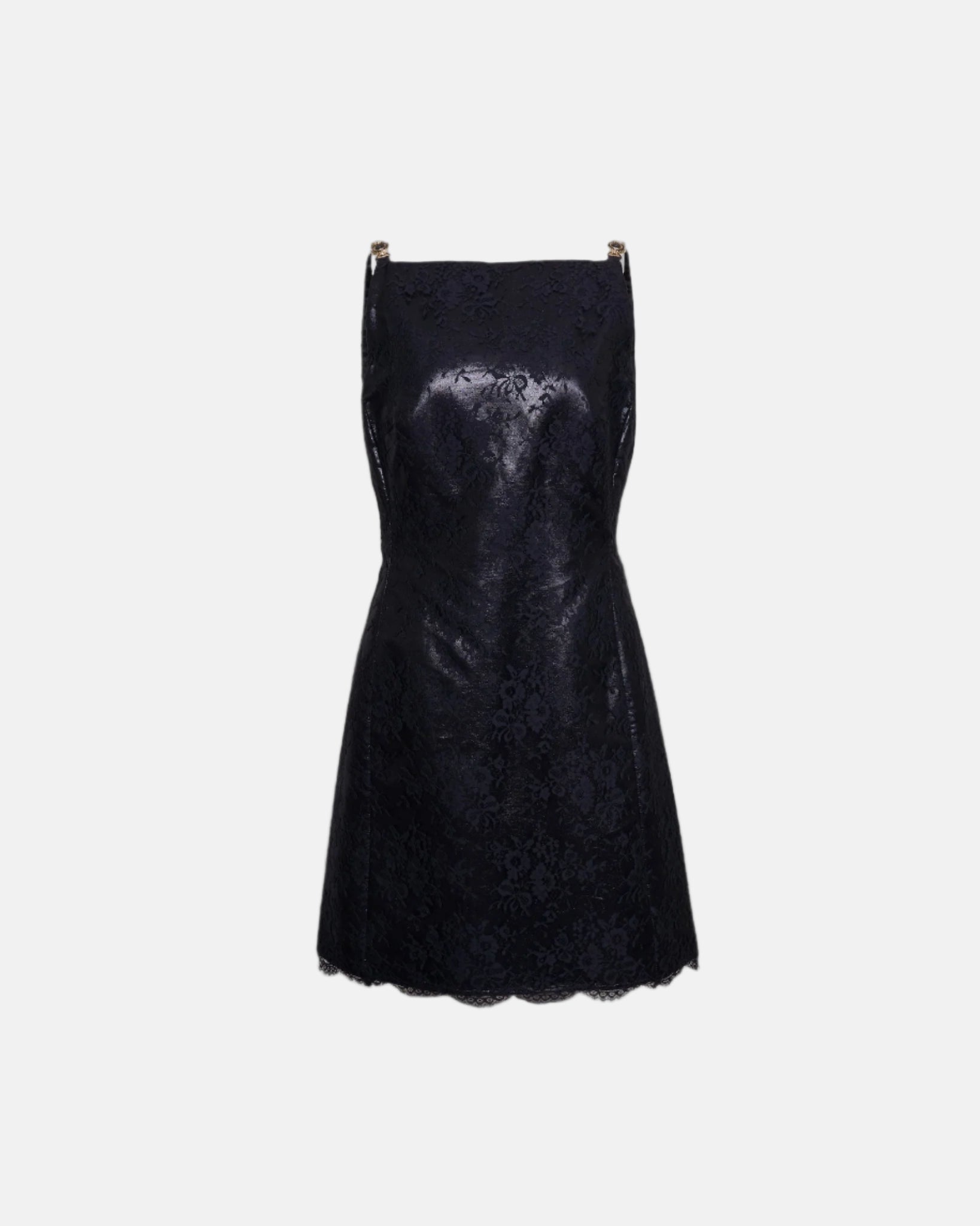 Vintage Gianni Versace Couture 1996 Lace Dress with Medusa Details