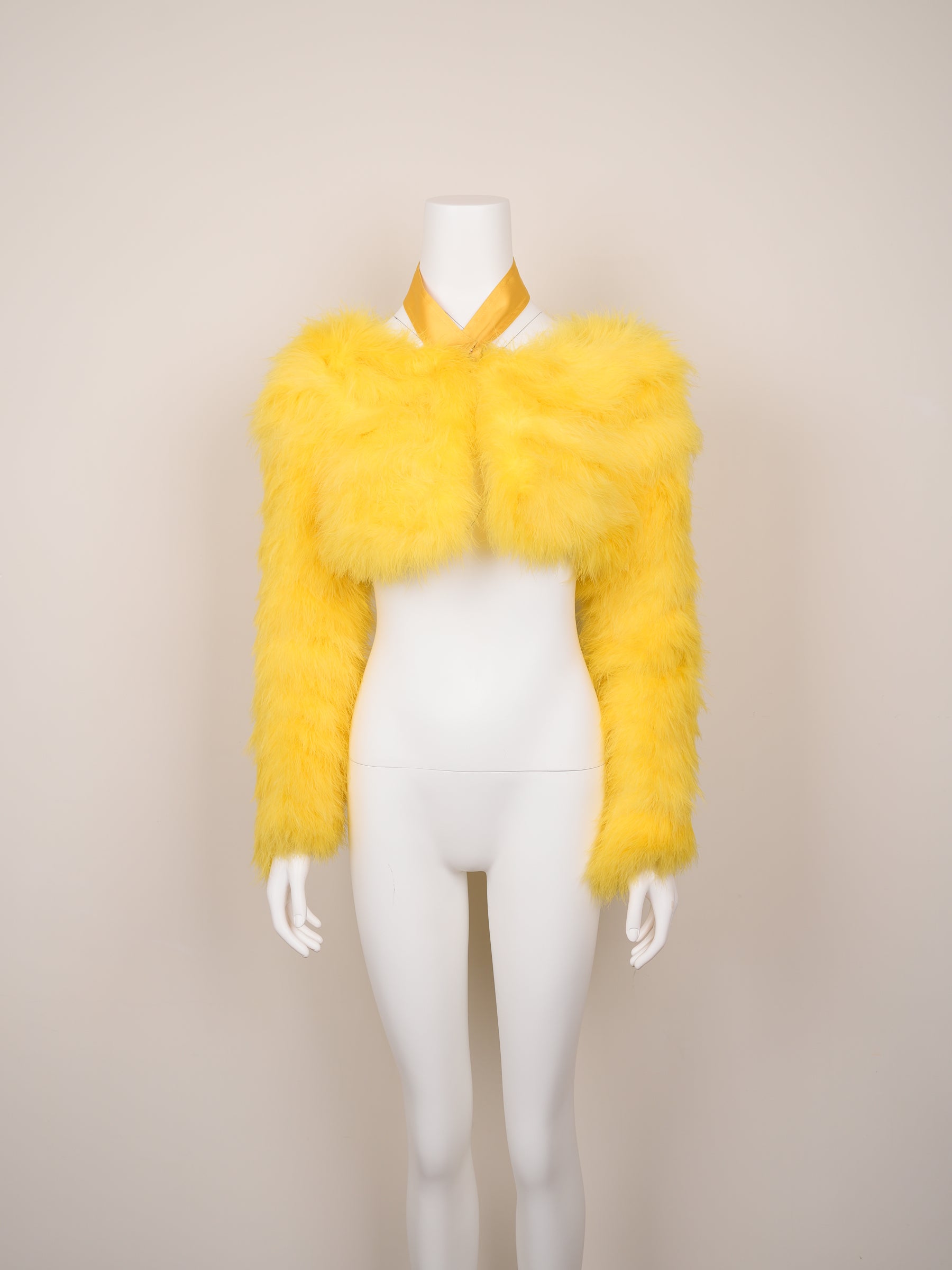 Gucci by Tom Ford Spring/Summer 2004 Yellow Marabou Feather Bolero Jacket