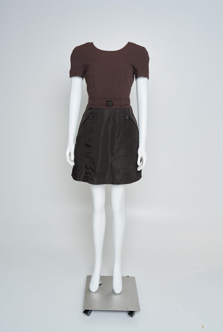 Vintage Prada 1994 Brown Mini Dress