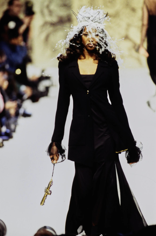 Vintage Chanel Haute Couture Spring 1993 Black Dress and Coat in Silk Jersey and Wool Crepe