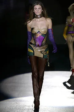 Preowned Roberto Cavalli Fall 2003 Leather Bustier Dress