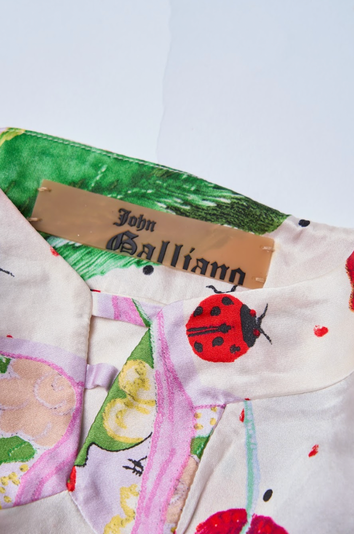 Preowned John Galliano Spring 2005 Cherry Print Tie-Up Tank Top