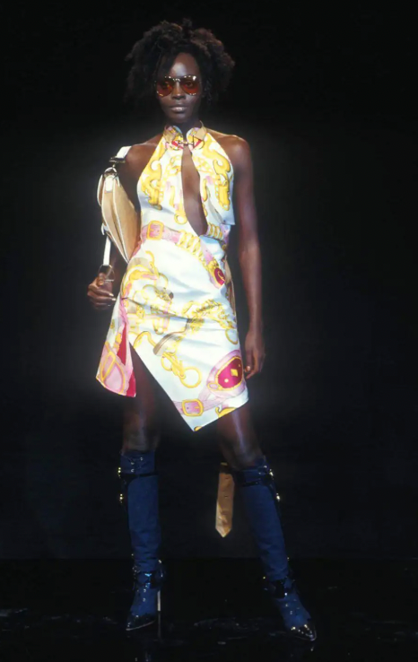 Vintage Christian Dior by John Galliano Spring 2000 Equestrian Print Pink Silk Scarf Top