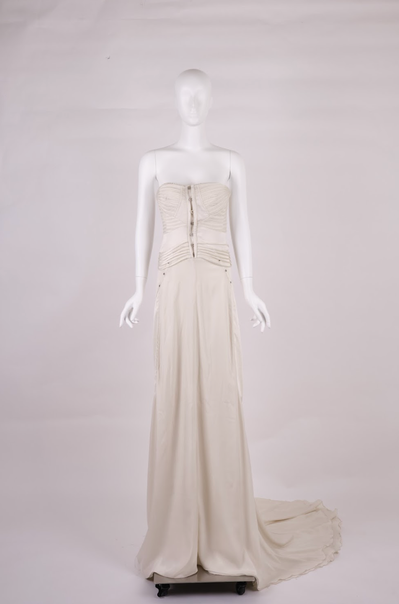 Preowned Gucci 2003 Ivory Satin Wedding Corset Dress