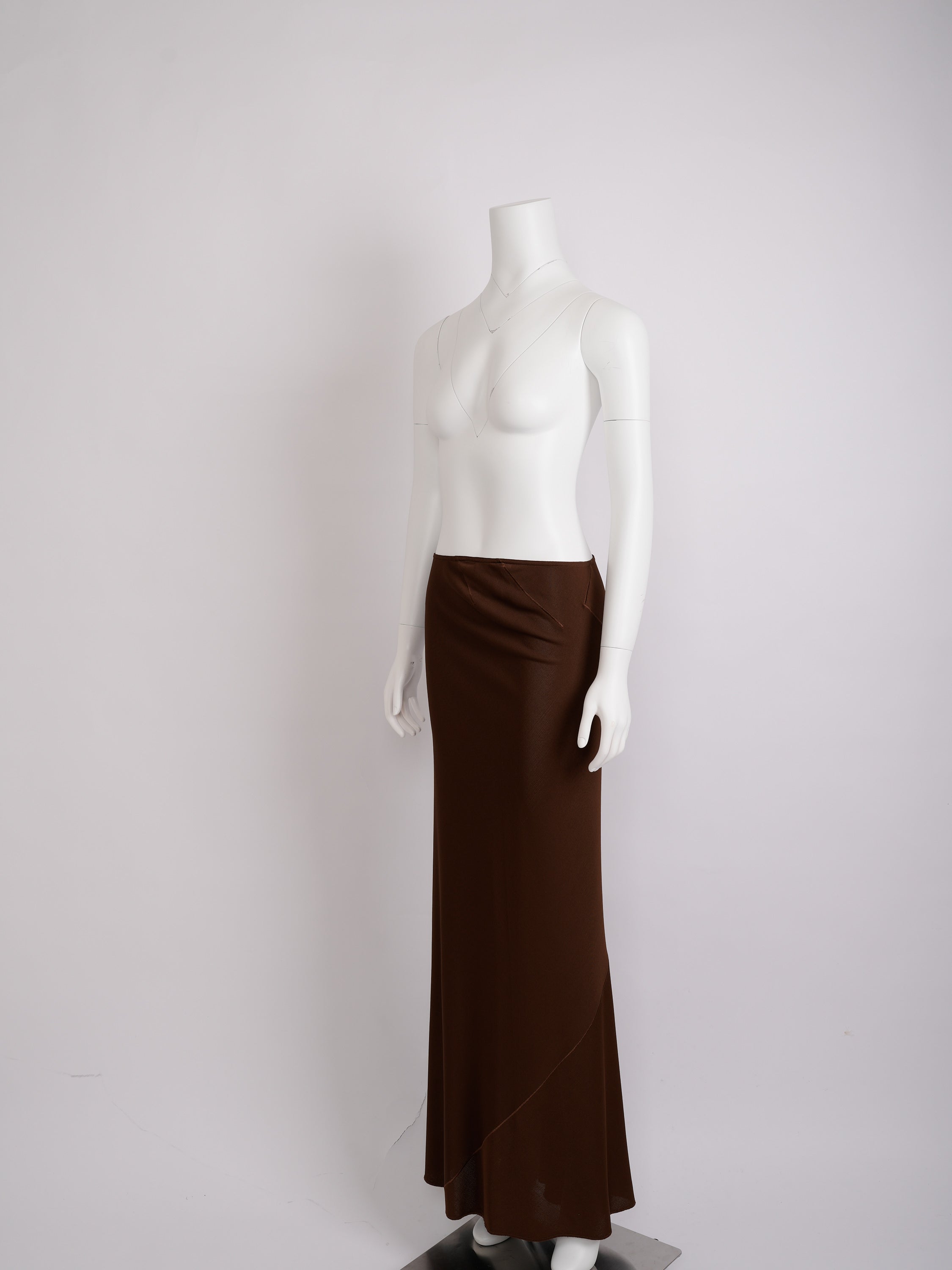 Vintage Alaïa 1986 Brown Jersey Sculptural Drape Skirt