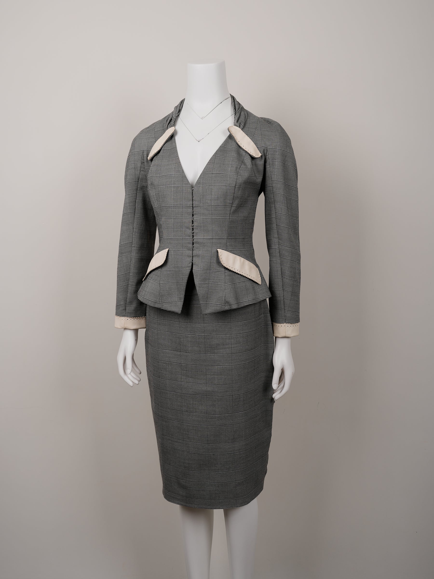 Christian Dior by John Galliano Spring 2004 Top and Leather Skirt Suit Set