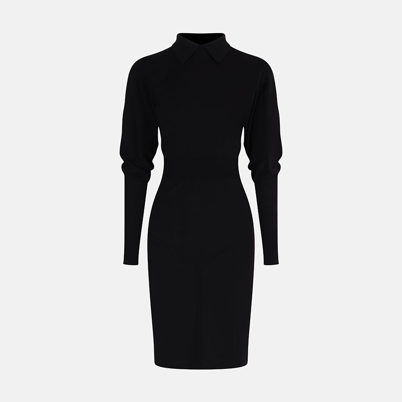Vintage Alaïa Fall 1985 Black Long-Sleeve Viscose Bodycon Dress