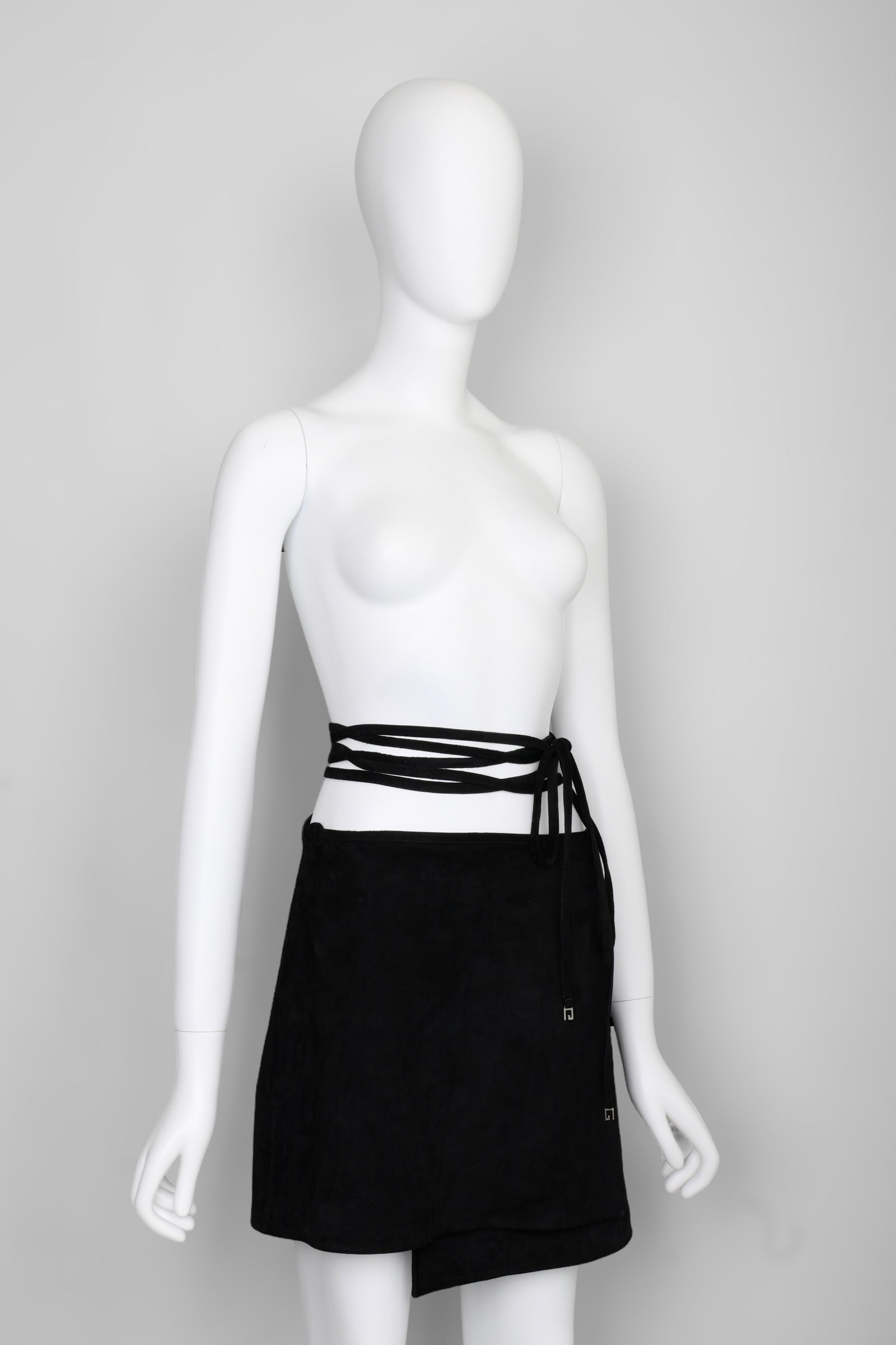 Vintage Gucci by Tom Ford SS1996 Suede Mini Wrap Skirt - Pulled
