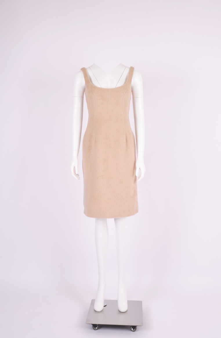 Vintage Dolce & Gabbana 1990s Brushed Wool Midi Dress
