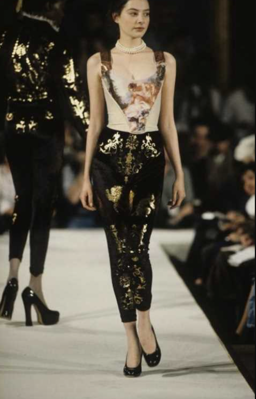 Vintage Vivienne Westwood Fall 1990 Printed Corset, Portrait Collection