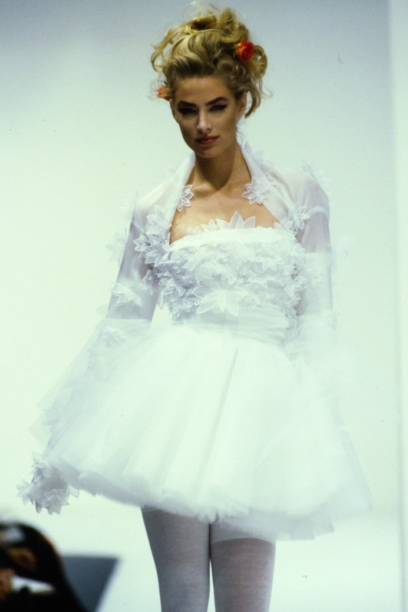 Vintage Dolce & Gabbana Spring 1992 White Tulle Ballerina Mini Dress, Runway Piece
