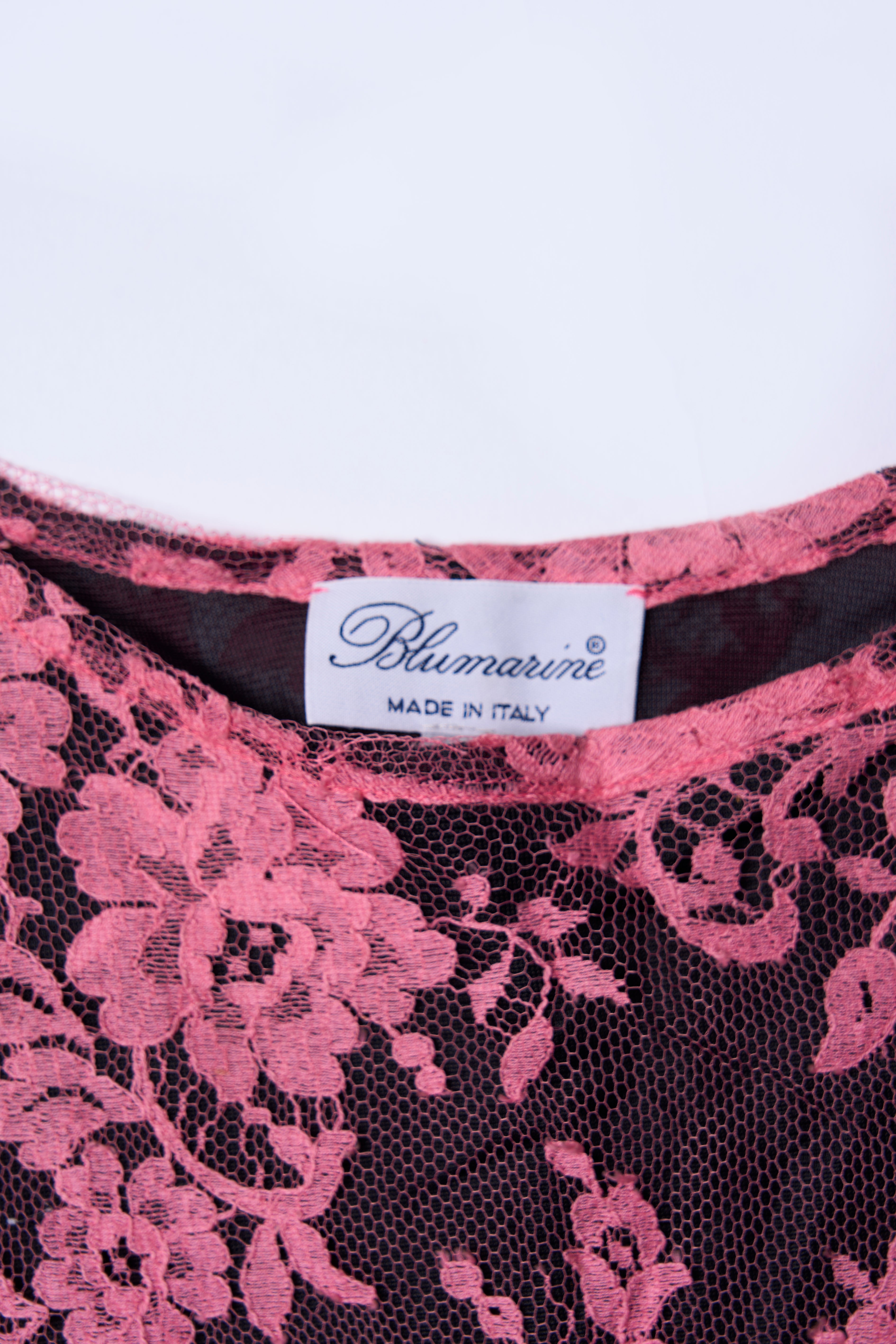 Vintage Blumarine 1990s Pink Lace Slip Dress