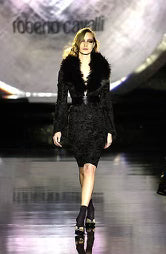 Preowned Roberto Cavalli Fall 2000 Rabbit Fur Jacket - Pulled