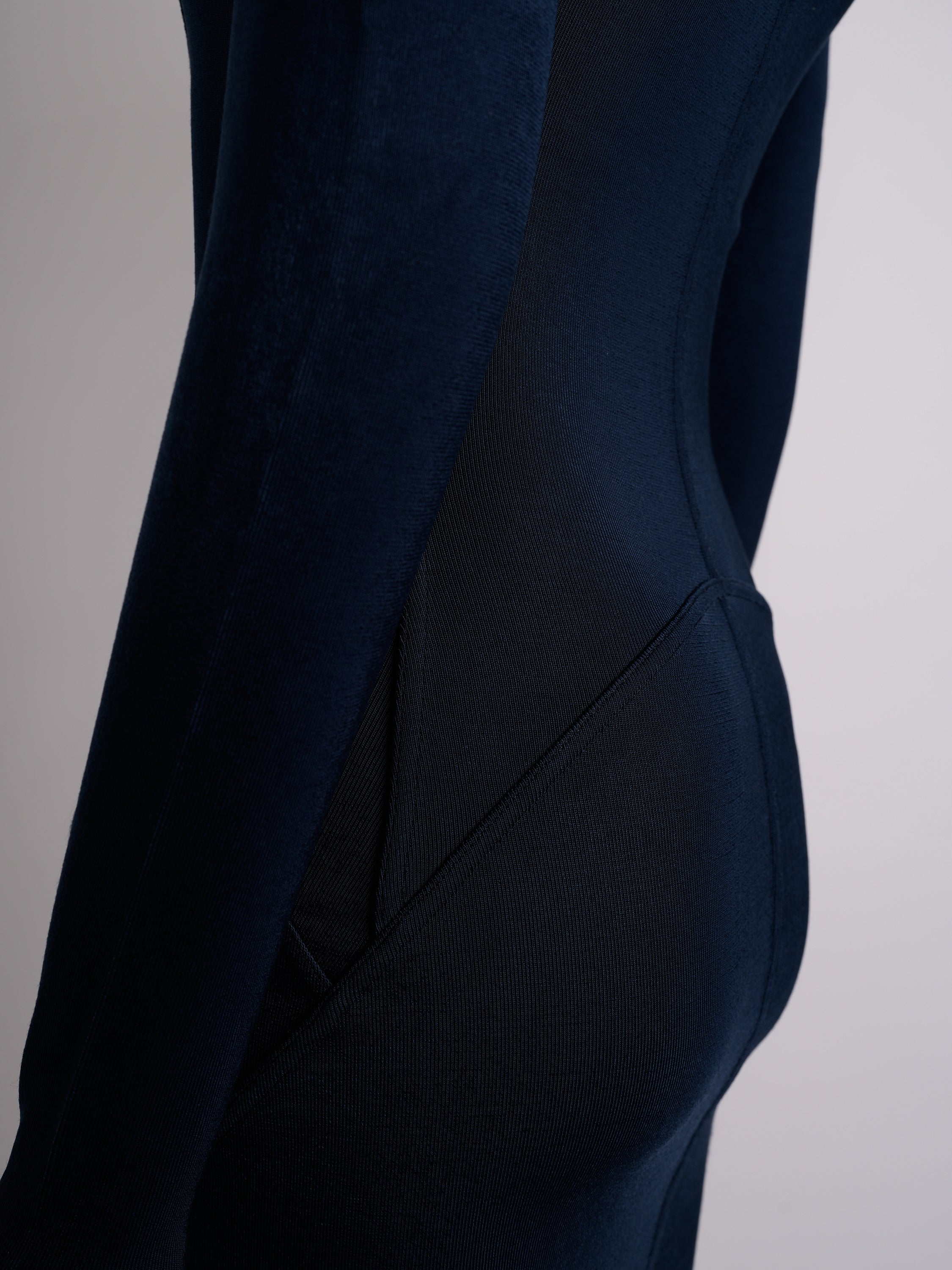 Vintage Alaïa Circa 1990s Navy Blue Rayon Bodycon Dress
