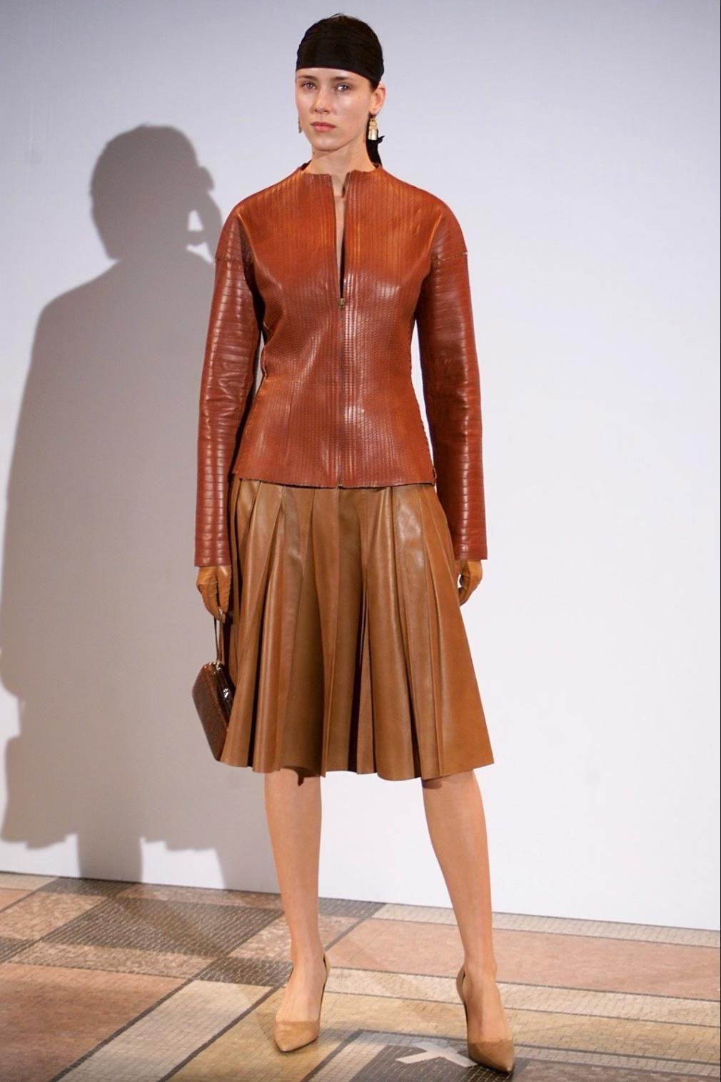 Lanvin Fall/Winter 2002 Orange Agneau Lamb Leather Jacket