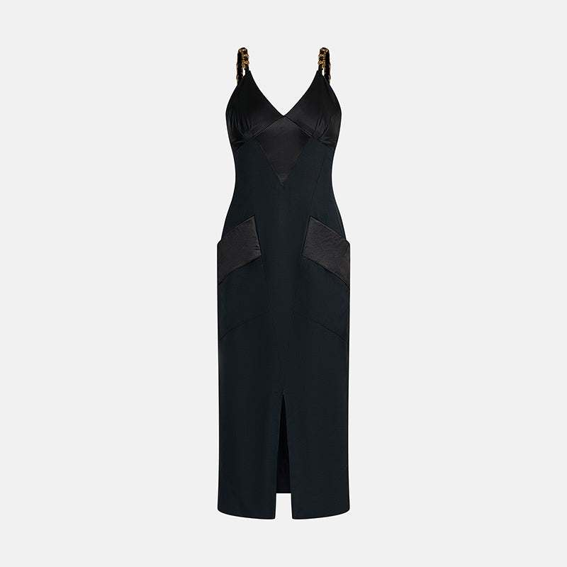 Vintage Chanel Haute Couture 1992 Gold Hardware Dress