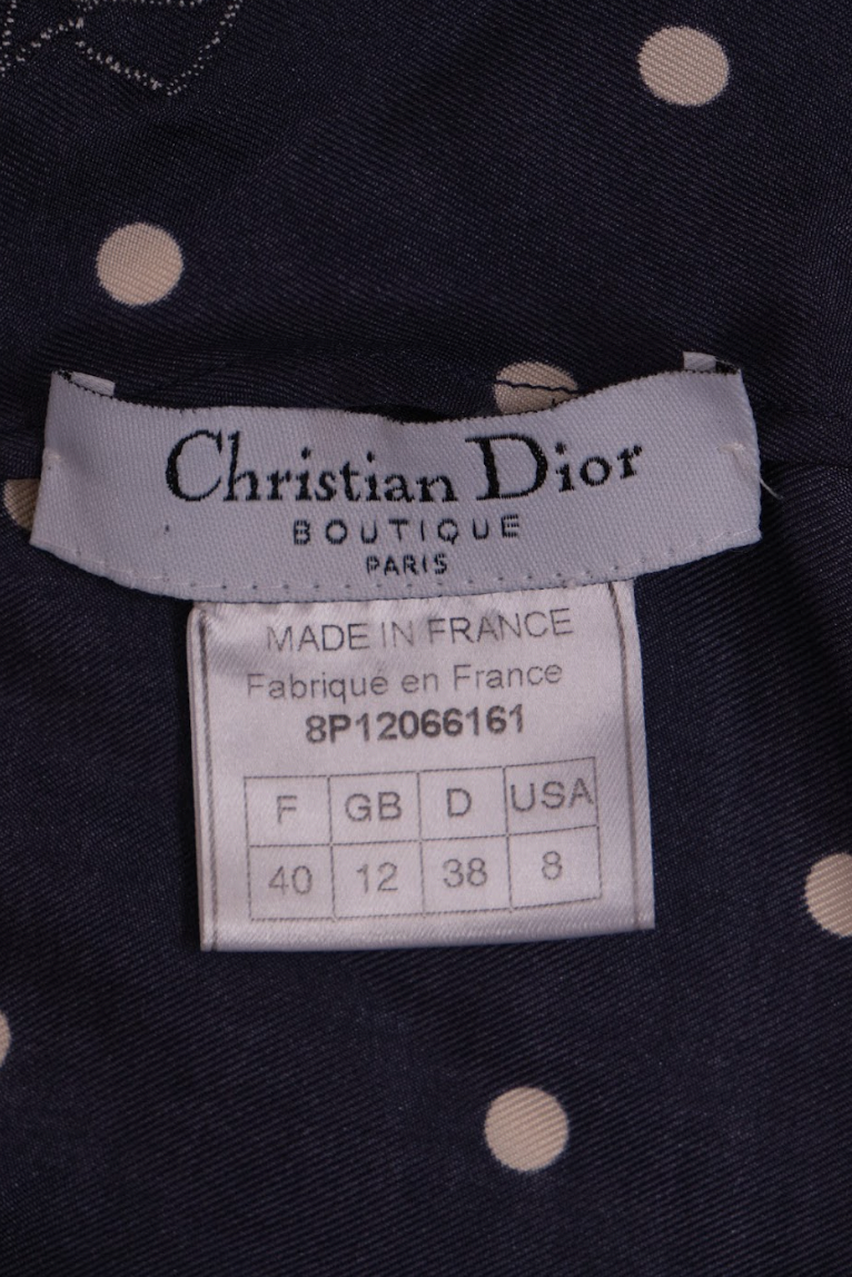 Vintage Christian Dior 1998 Silk Polka Dot Jacket and Dress Set