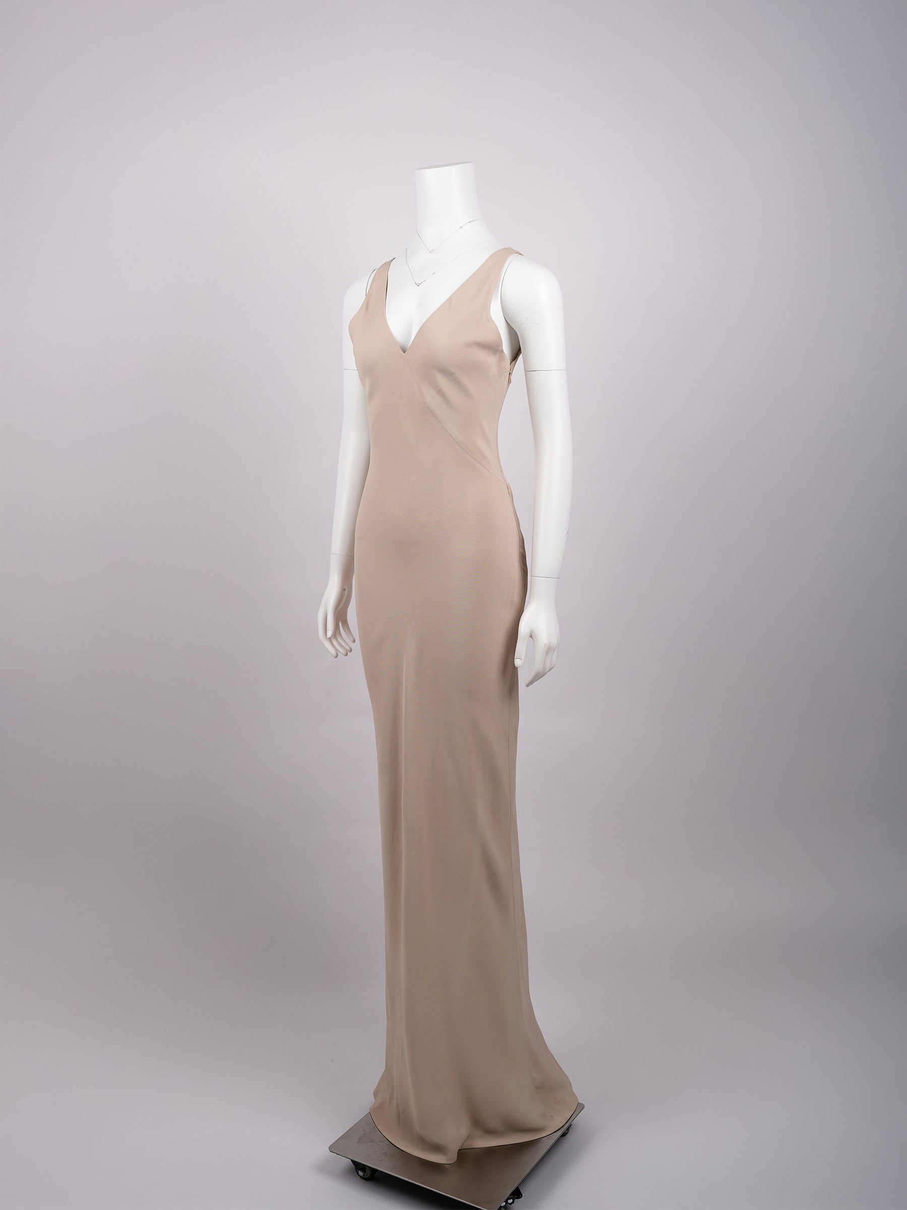 Vintage Givenchy by Alexander McQueen Fall/Winter 1998–99 Beige Acetate-Viscose Couture Dress