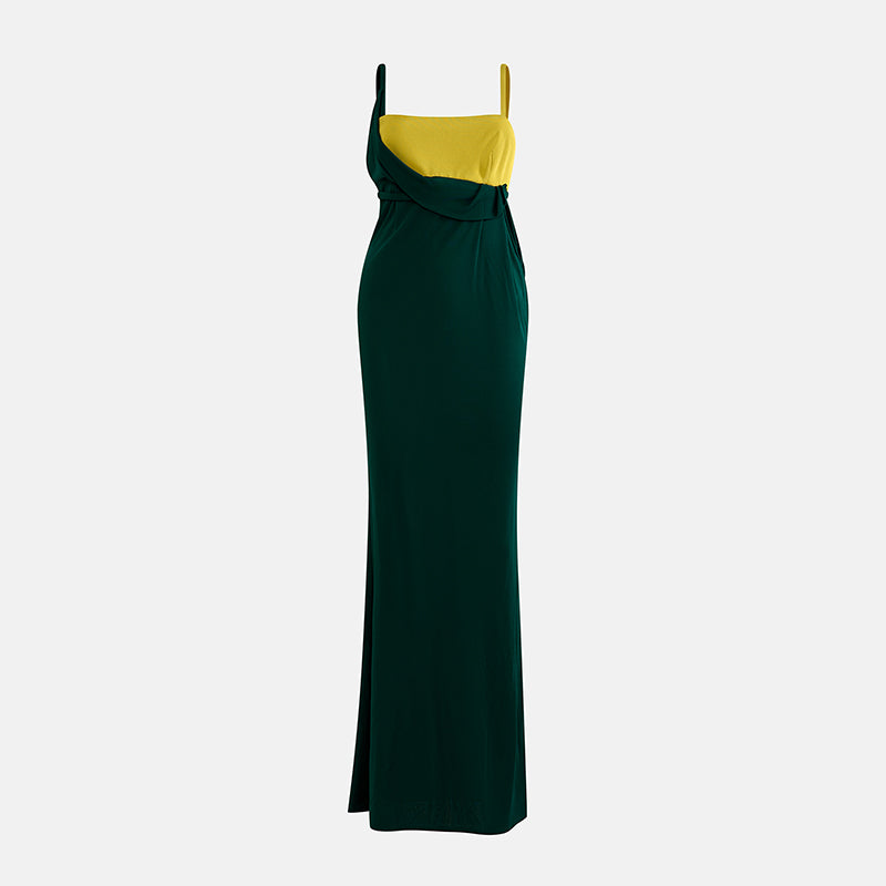 Vintage Gianni Versace Fall 1997 Couture Evening Dress in Yellow Green