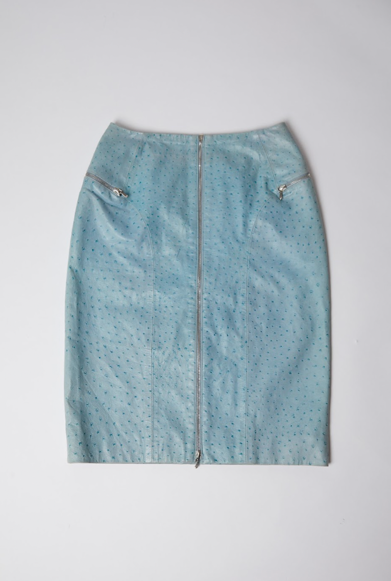 Vintage Christian Dior 1990s Ostrich Skirt