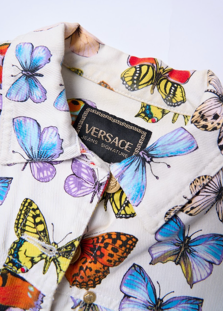 Vintage Versace Jeans Signature 1995 Butterfly Denim Jacket