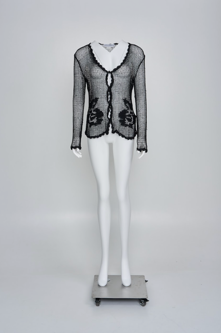 Vintage Dolce & Gabbana 1997 Crochet Rose Cardigan