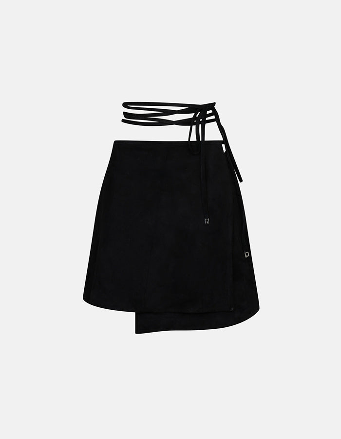 Vintage Gucci by Tom Ford SS1996 Suede Mini Wrap Skirt - Pulled