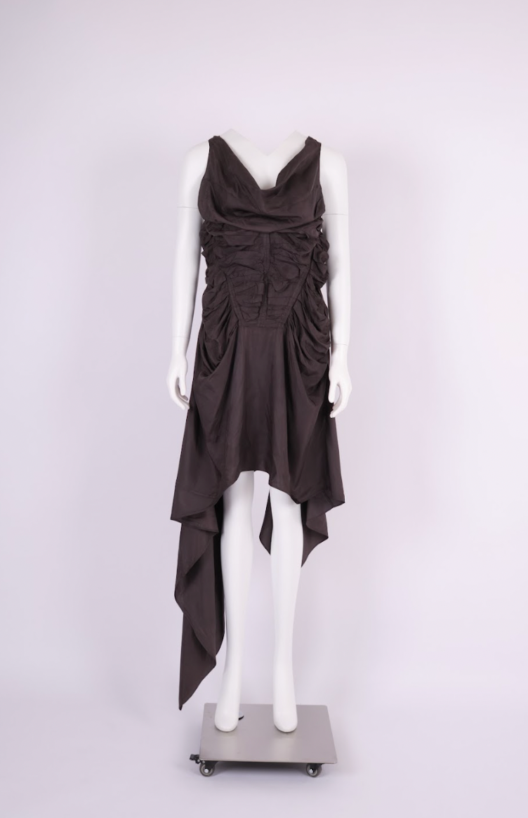 Vintage Jean Paul Gaultier Spring 2004 Blush Silk Draped Corset Dress