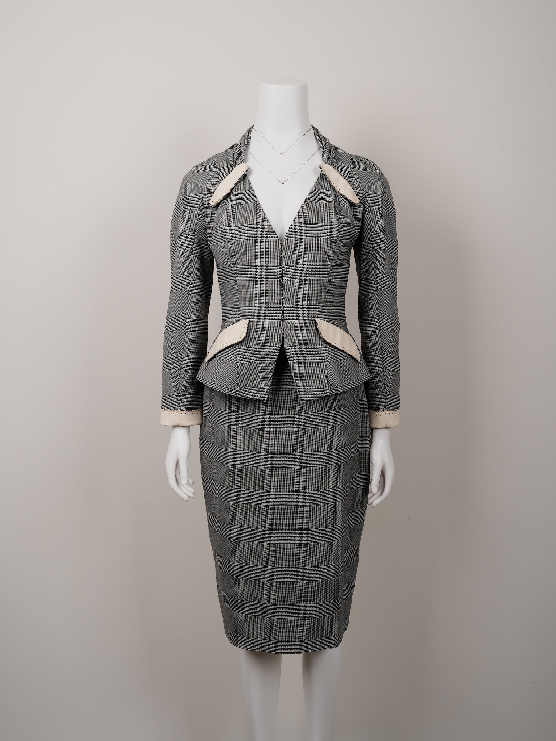 Christian Dior by John Galliano Spring 2004 Top and Leather Skirt Suit Set
