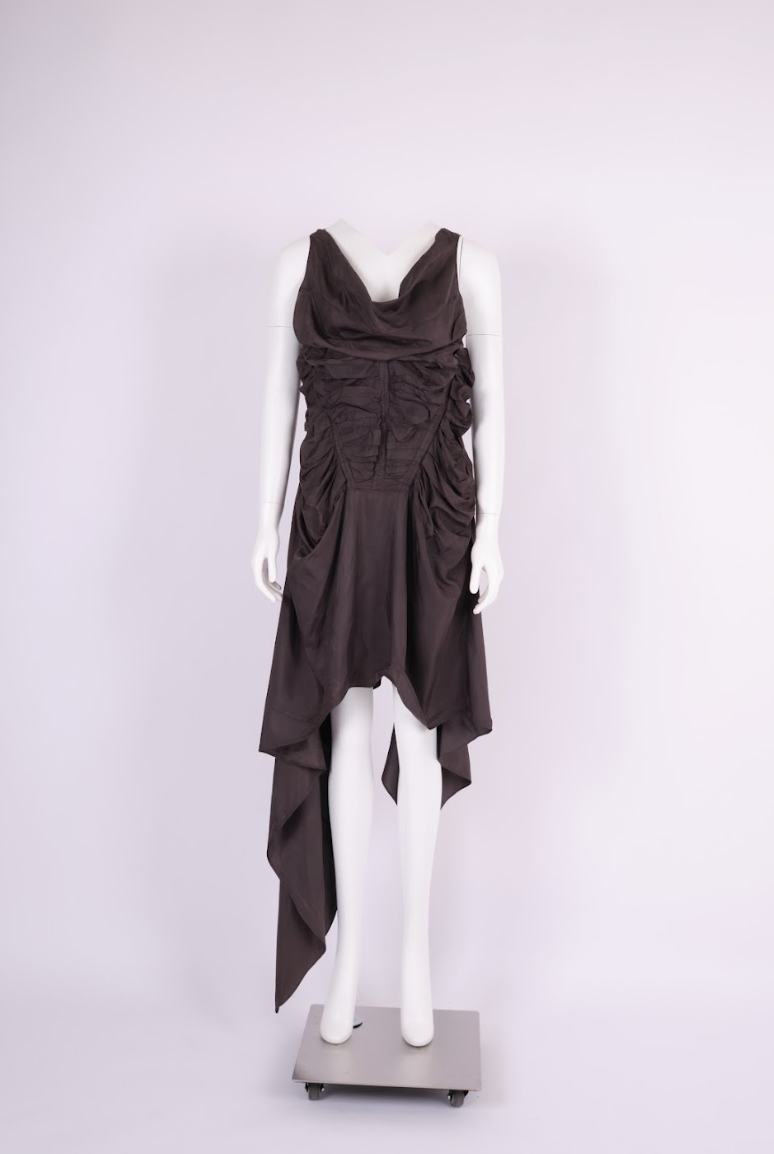 Vintage Jean Paul Gaultier Spring 2004 Blush Silk Draped Corset Dress