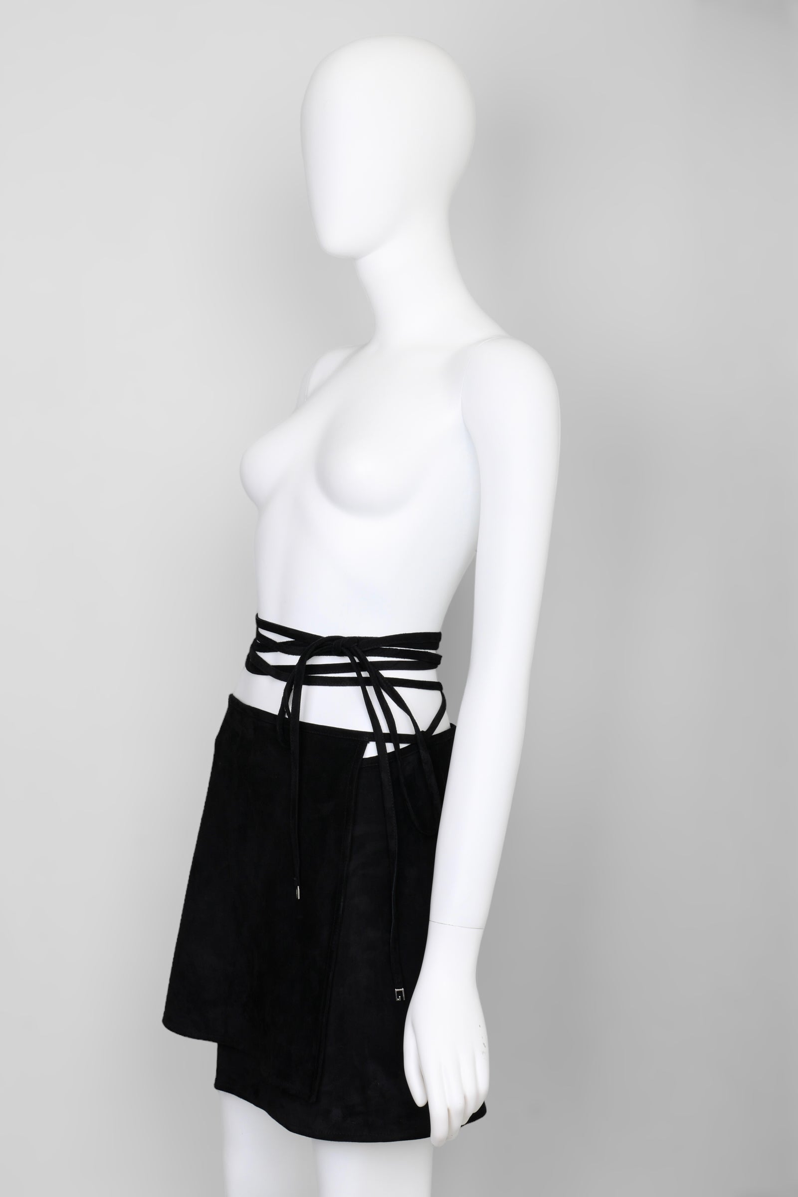 Vintage Gucci by Tom Ford SS1996 Suede Mini Wrap Skirt - Pulled